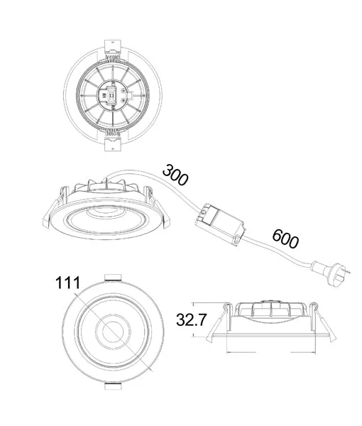 FIREFLY01A: LED Gimbal Dimmable Tri-CCT Recessed Downlight