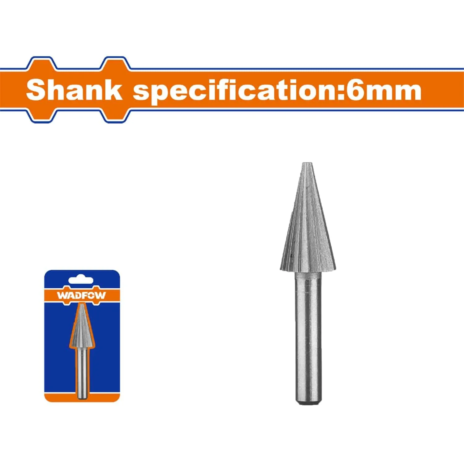 Fresa Lima Rotativa Cónica.Gcr15. Vástago:6Mm. Cabeza:13Mm. Para Motortool.