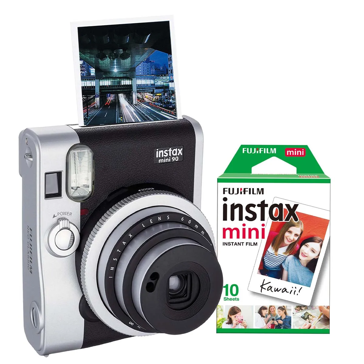 FujiFilm Instax Mini 90 Neo Classic w/ 10 Count Film Black