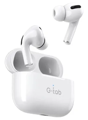 G-Tab X2 True Wireless Earbuds, Bluetooth Earphones V5.00 with Clear Calls,HIFI Sound Quality, Noise Reduction, Touch Sensor, Super Battery, Heavy Bass, 1 Free Earbuds Case for iPhone & Android, White