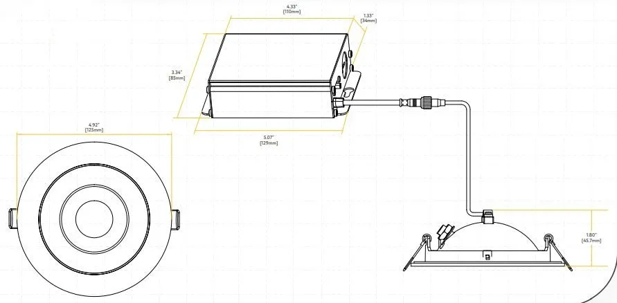 Goodlite Flarion G-01220 4" 13W LED Rotating Gimbal Selectable CCT