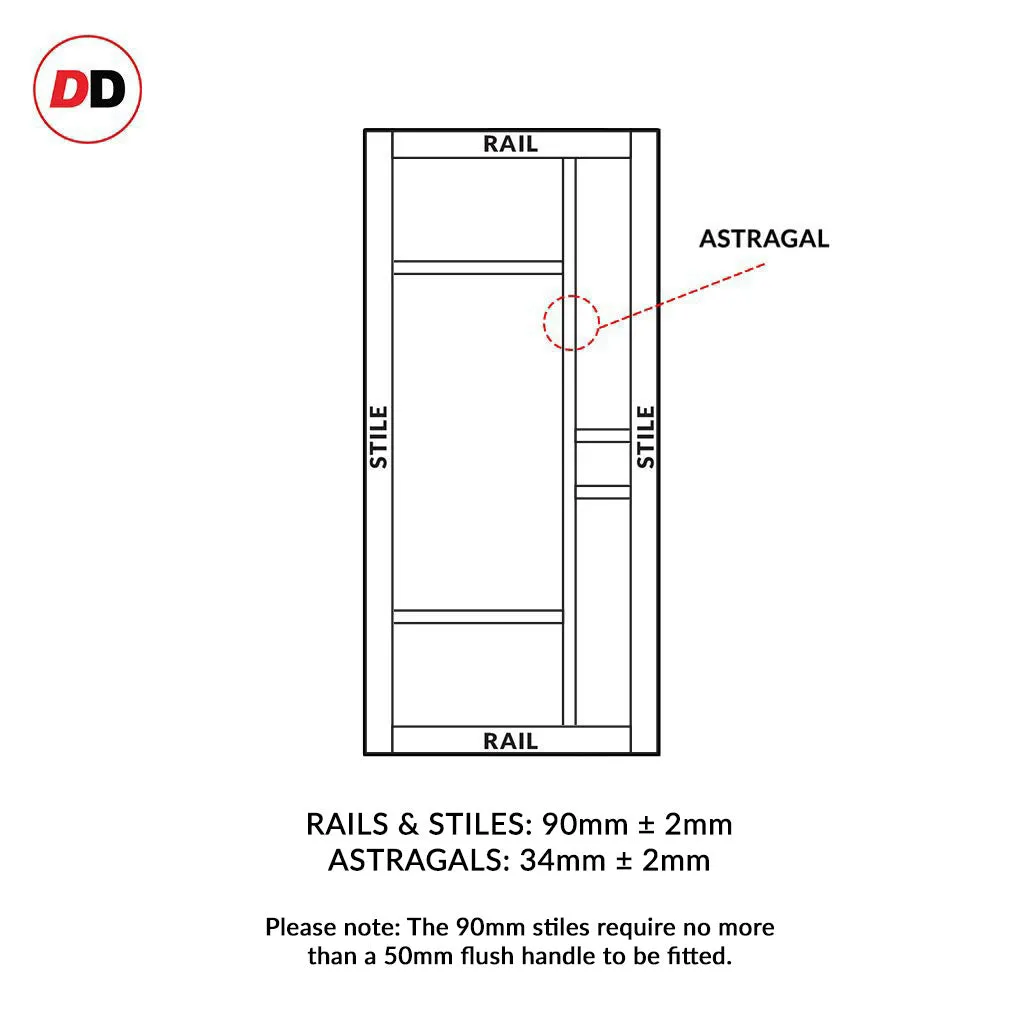 Handmade Eco-Urban® Isla 6 Panel Double Absolute Evokit Pocket Door DD6429 - Colour & Size Options