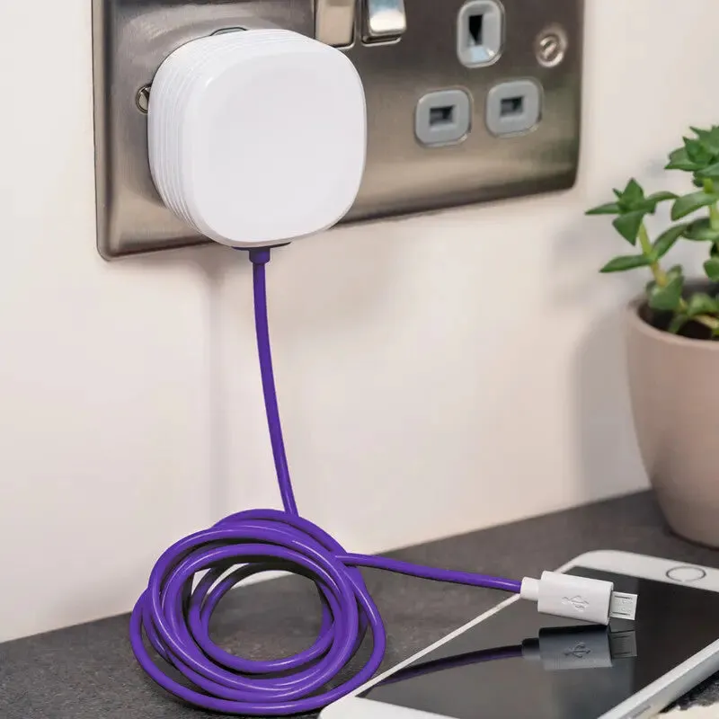 Juice JUI-MAINS-MICRO-2.1A mobile device charger Smartphone, Tablet Purple, White AC Indoor