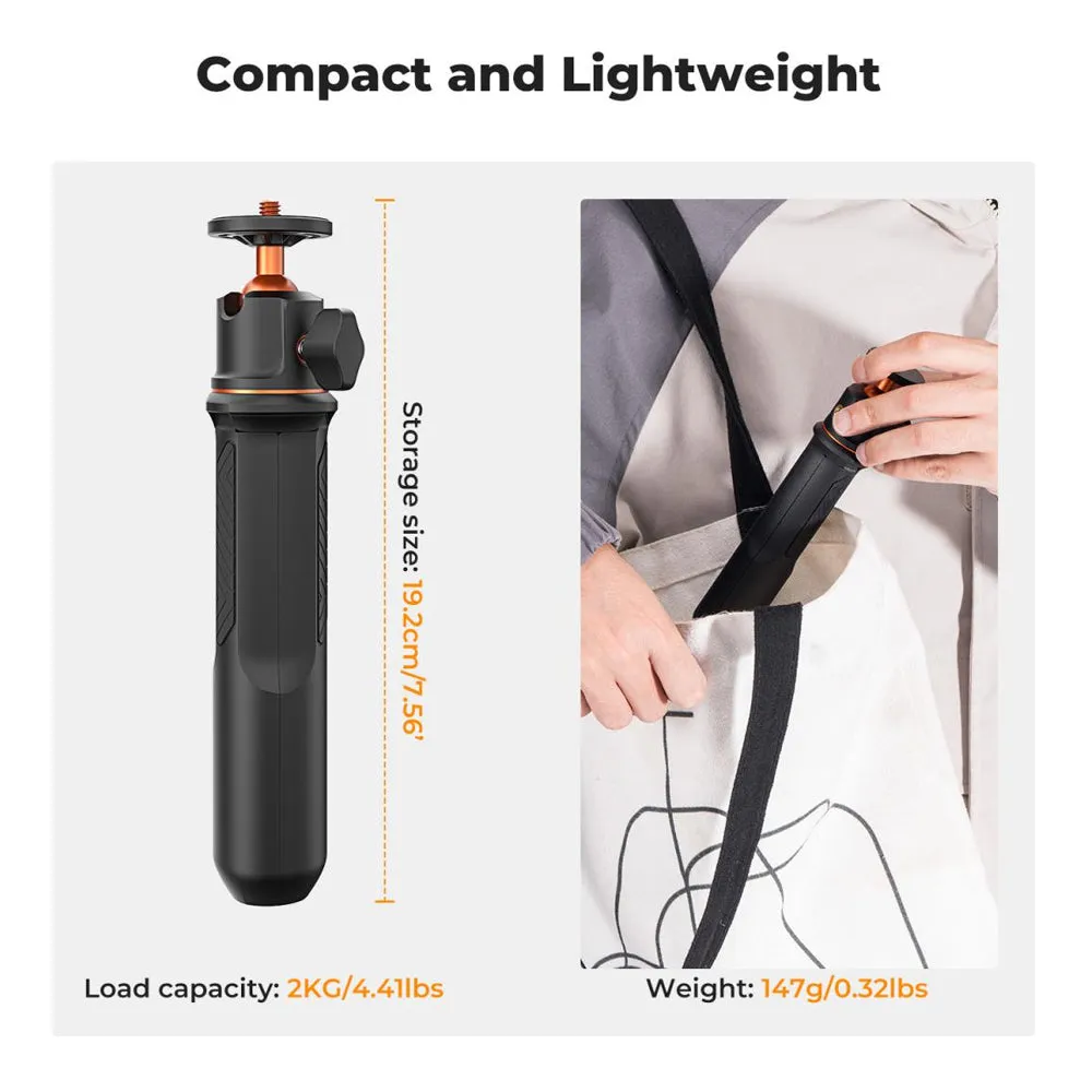 K&F Concept MS11 3 in 1   Remote 23.6" Selfie Stick   Desktop Tripod with 360 Degree Ball Head, 2kg Max Load Capacity, 1/4" Top Threads and 10m Wireless Control Distance