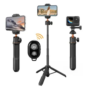 K&F Concept MS11 3 in 1   Remote 23.6" Selfie Stick   Desktop Tripod with 360 Degree Ball Head, 2kg Max Load Capacity, 1/4" Top Threads and 10m Wireless Control Distance