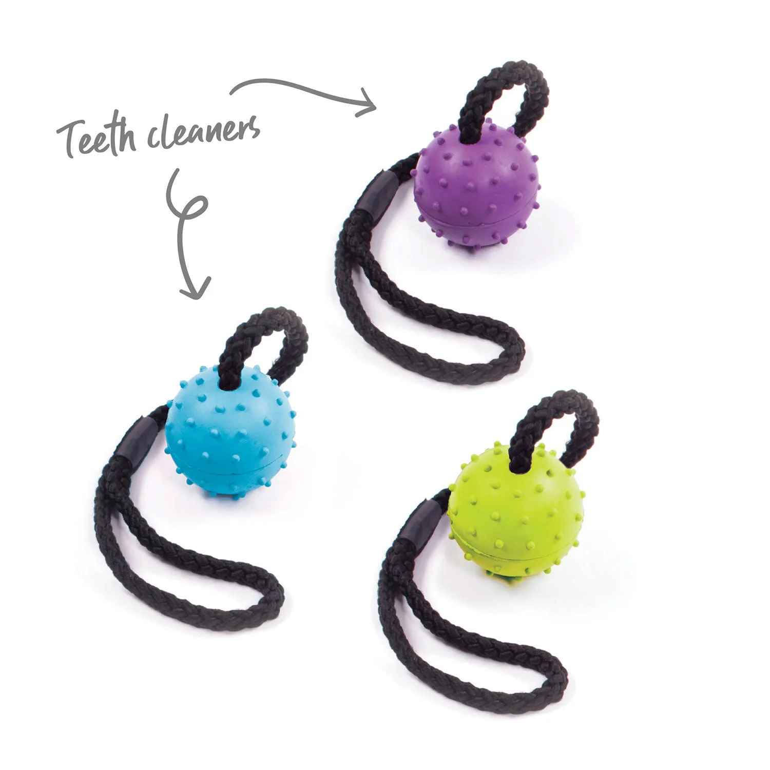 Kazoo Healthy Gums Rubber Sling Ball Assorted Dog Toy