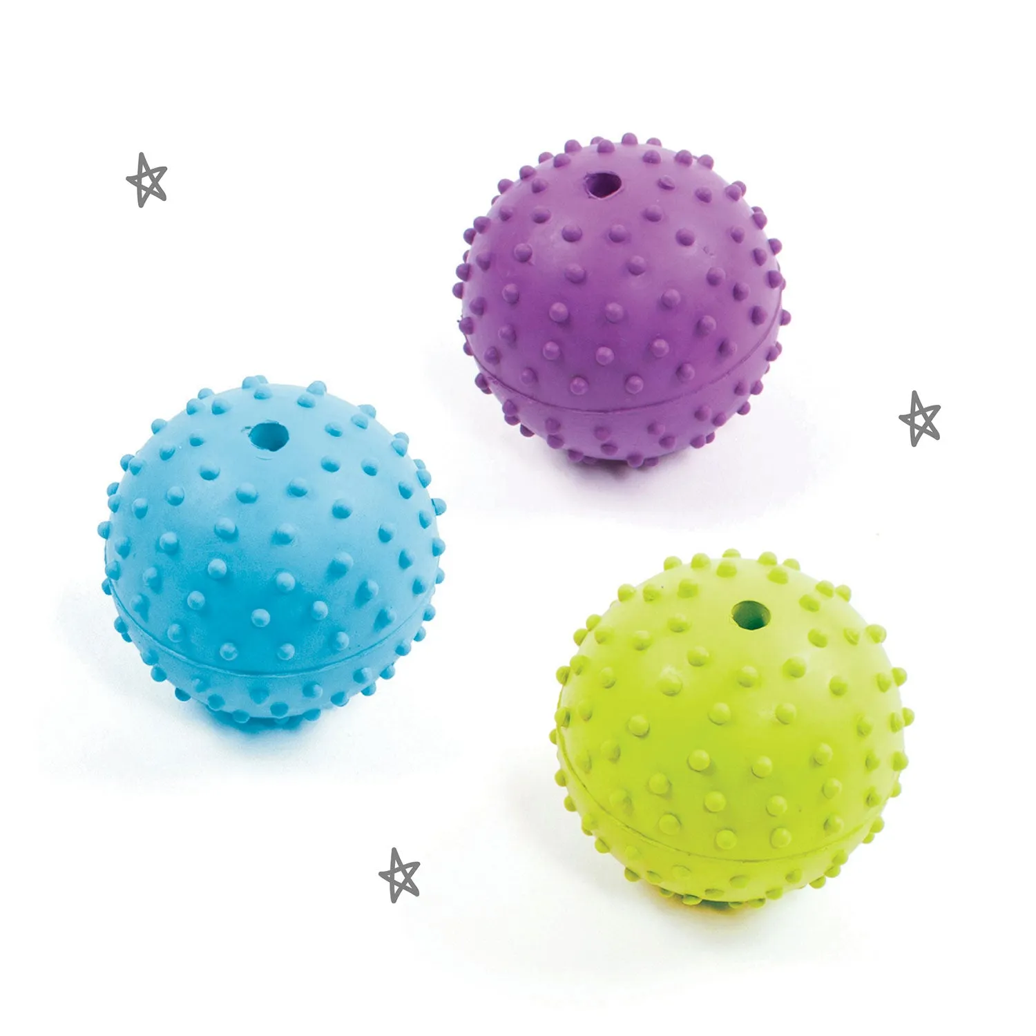 Kazoo Super Strong Studded Rubber Ball Assorted Dog Toy