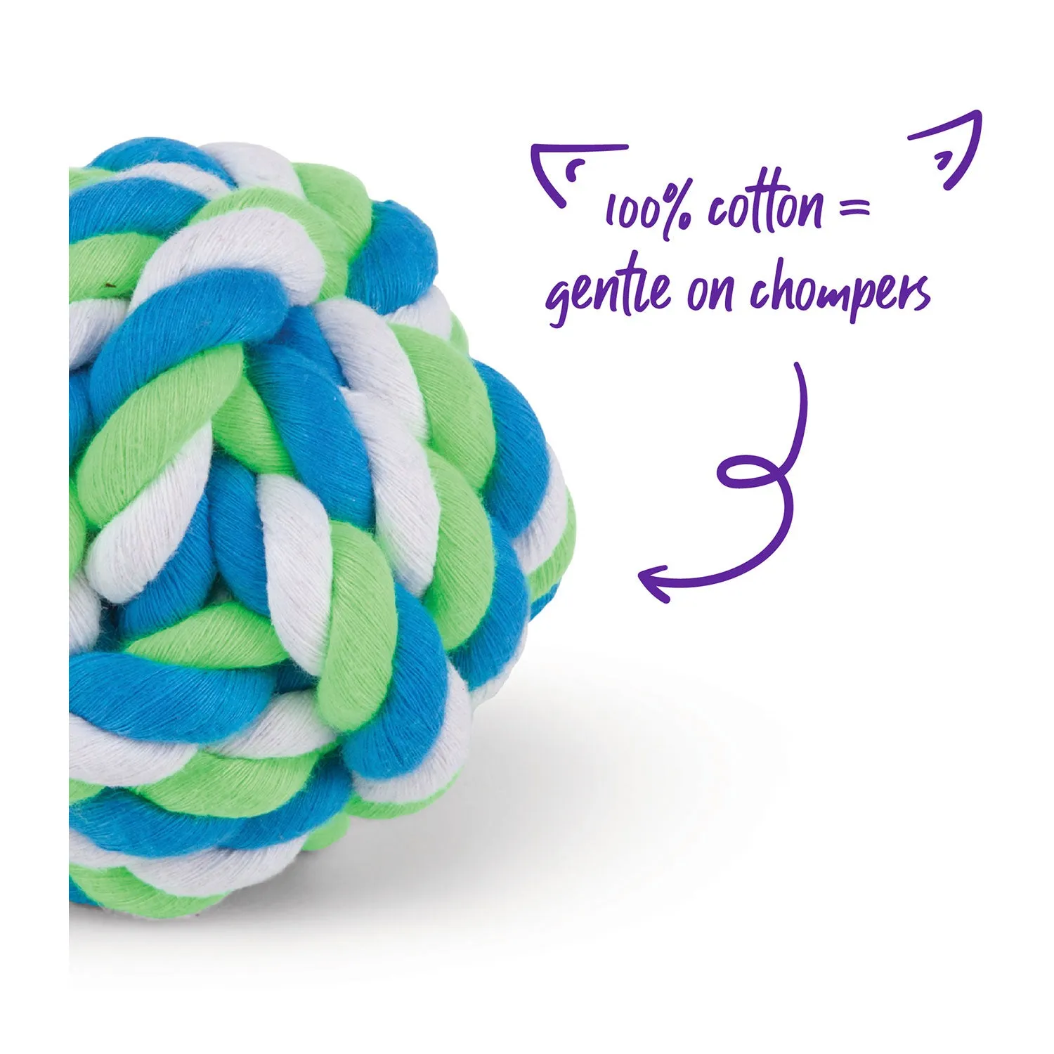 Kazoo Twisted Rope Knot Ball Dog Toy