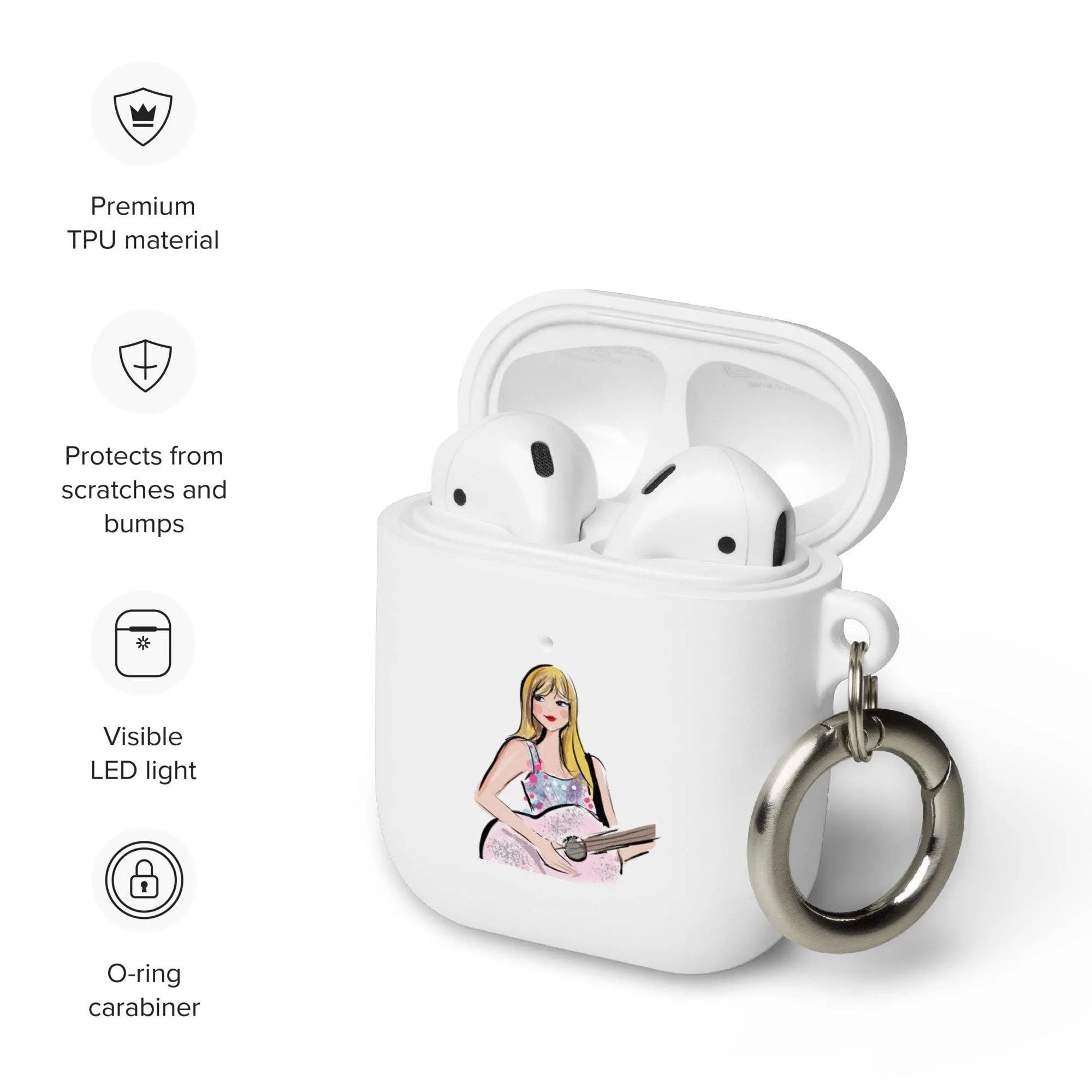 Key Chains | Taylor Swift Eras Tour Rubber Case -AirPods®: Pink Key Chain| Jennifer Vallez