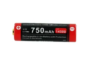 Klarus 14500UR75 Battery - 3.7V 750mAh Rechargeable Li-ion - Button-Top