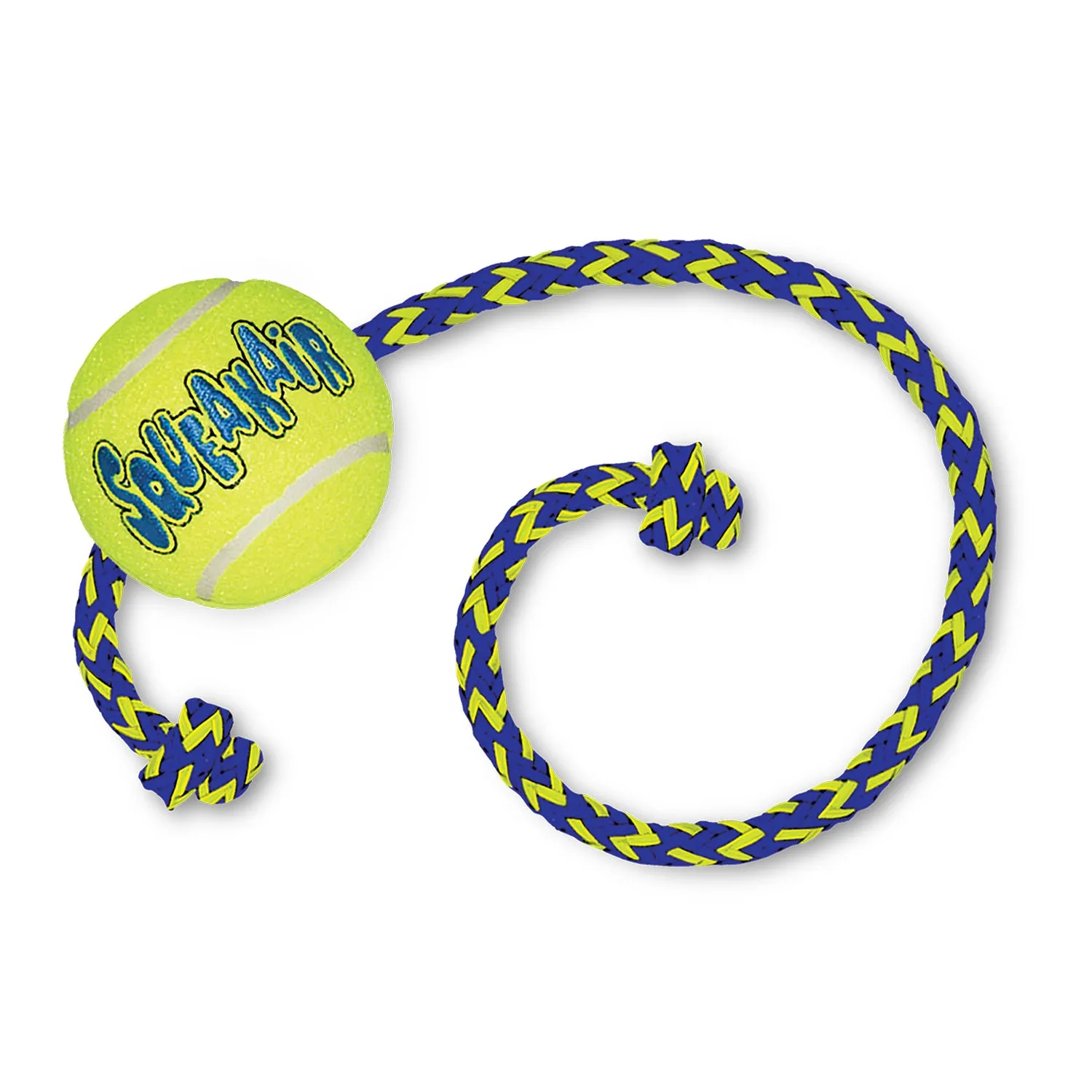 KONG Squeakair Ball with Rope Dog Toy Medium