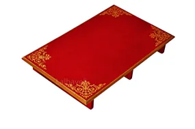 Lalhaveli Red Puja Chowki End Table Coffee Table 24 Inch