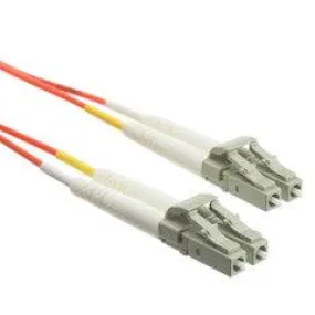 LC OM3 Duplex 2.0mm Fiber Optic Patch Cord, OFNR, Multimode 50/125, Aqua Jacket, Beige Connector, 20 meter (65.6 ft)