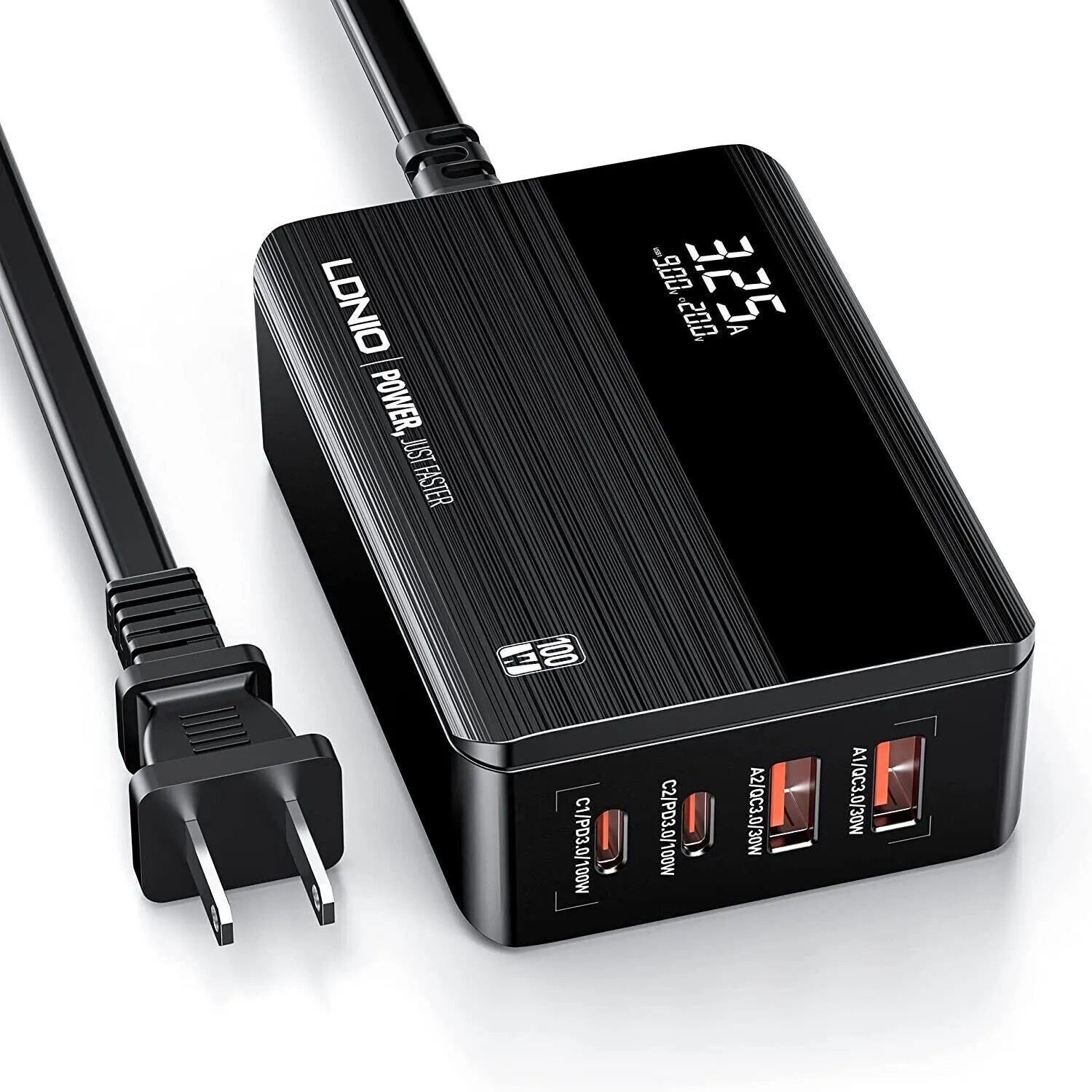 Ldnio 100W 4-Port USB-C Fast Charger - Black | 600283