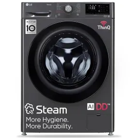 LG FHV1409Z4M 9 Kg 5 Star Wi-Fi Inverter AI Direct-Drive Touch Panel Fully Automatic Front Load Washing Machine (Steam for Hygiene, In-Built Heater, 6 Motion DD, Middle Black)