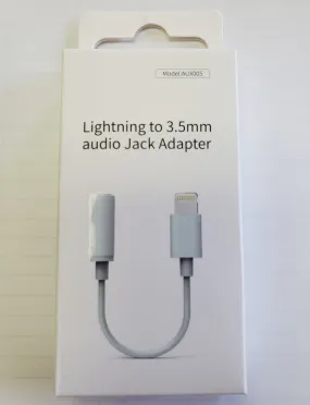 Lightning to 3.5mm Headphone Jack Adapter for Apple iPhones - New