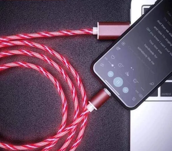 LIT - LED Magnetic Charging Cable for iPhone & Android USB Type C Cable Magnetic Cable LED Lighting fast Charging USB Micro Charger Cable Wire Huawei Samsung