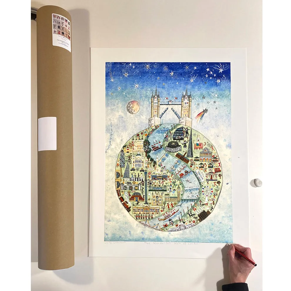 Lucy Loveheart The Wonderful World Of London A2 Art Print - Limited Edition, Numbered And Signed By Artist