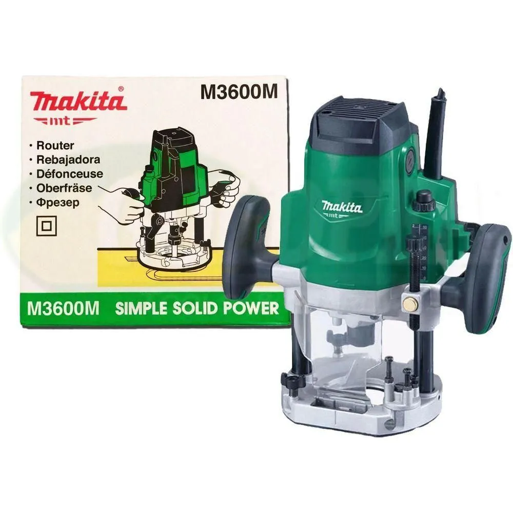 Makita MT M3600M Plunge Router (1/4"&1/2") 1,650W