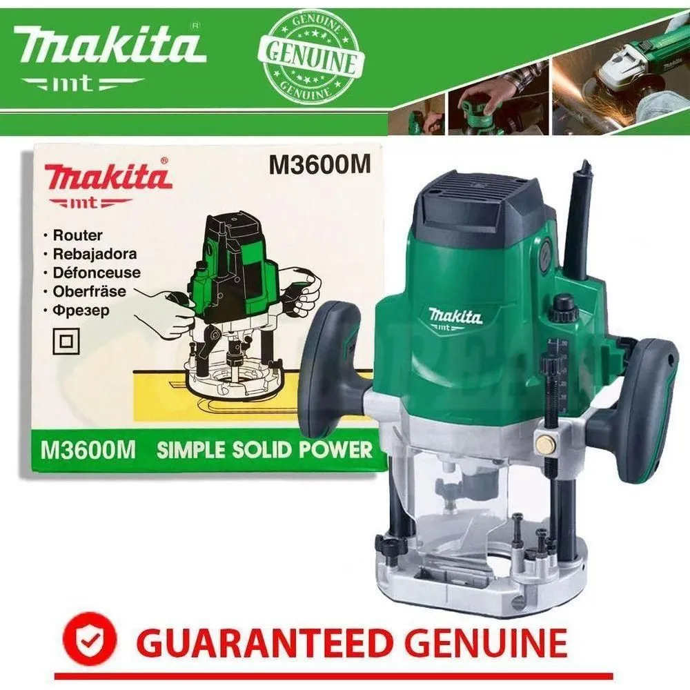 Makita MT M3600M Plunge Router (1/4"&1/2") 1,650W