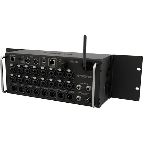 Midas MR18 18-Input Digital Mixer For Ipad Android Tablets With Wi-Fi And Usb Recorder