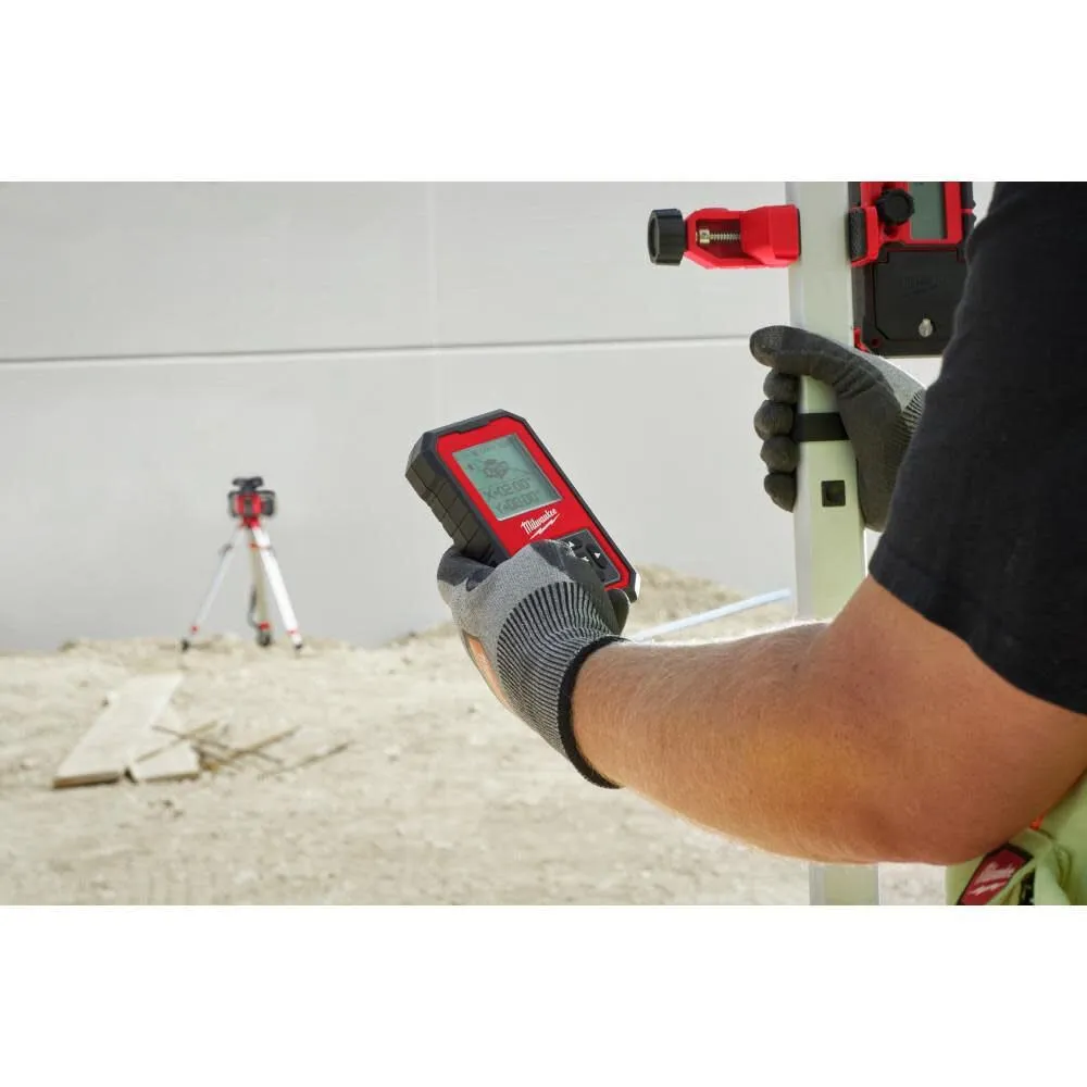 Milwaukee 3704-21T M18 Red Exterior Dual Slope Rotary Laser Level Kit w/ Receiver, Remote, Grade Rod & Tripod