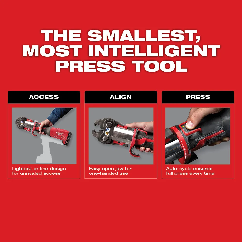 Milwaukee M18 Force Logic Press Tool with One-Key with 1/2"-2" Cts Jaws