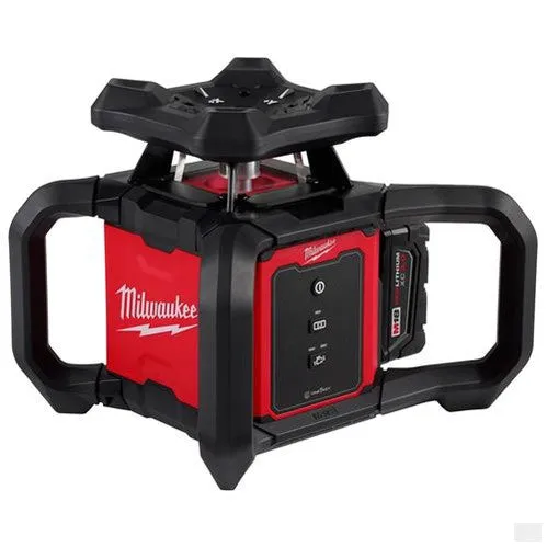 Milwaukee M18 Red Exterior Rotary Laser Level Kit w/ Receiver, Tripod, and Grade Rod 3701-21T