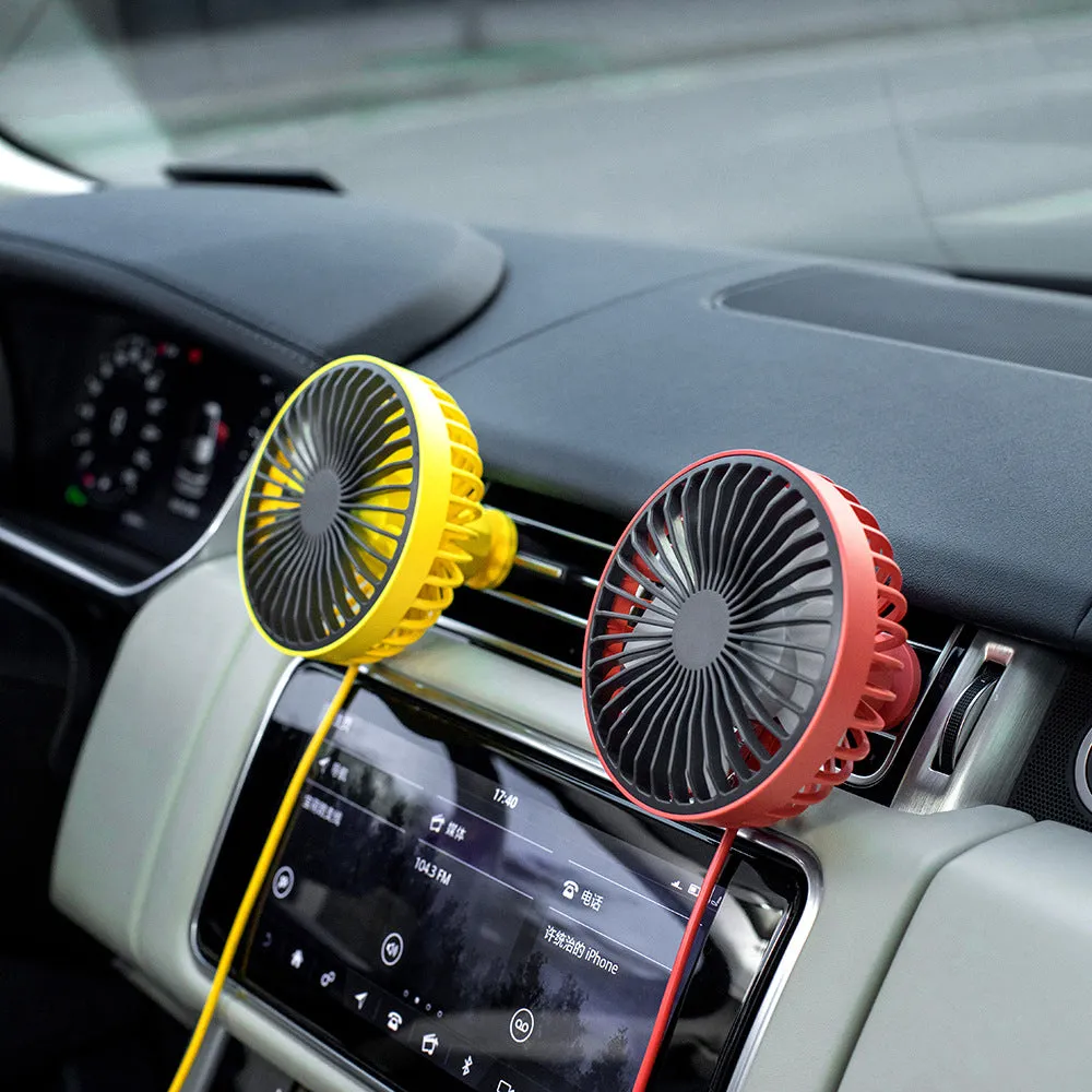 Mini Fan Halter Handheld Car USB Wind Car Atmosphere Light Office Student Desktop