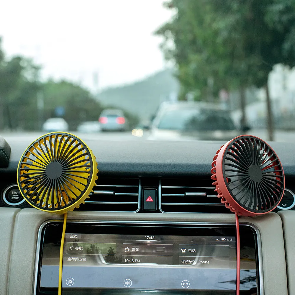 Mini Fan Halter Handheld Car USB Wind Car Atmosphere Light Office Student Desktop