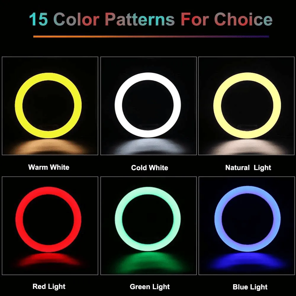 MJ-26 RGB LED Soft Ring Light With Stand-Selfie Light