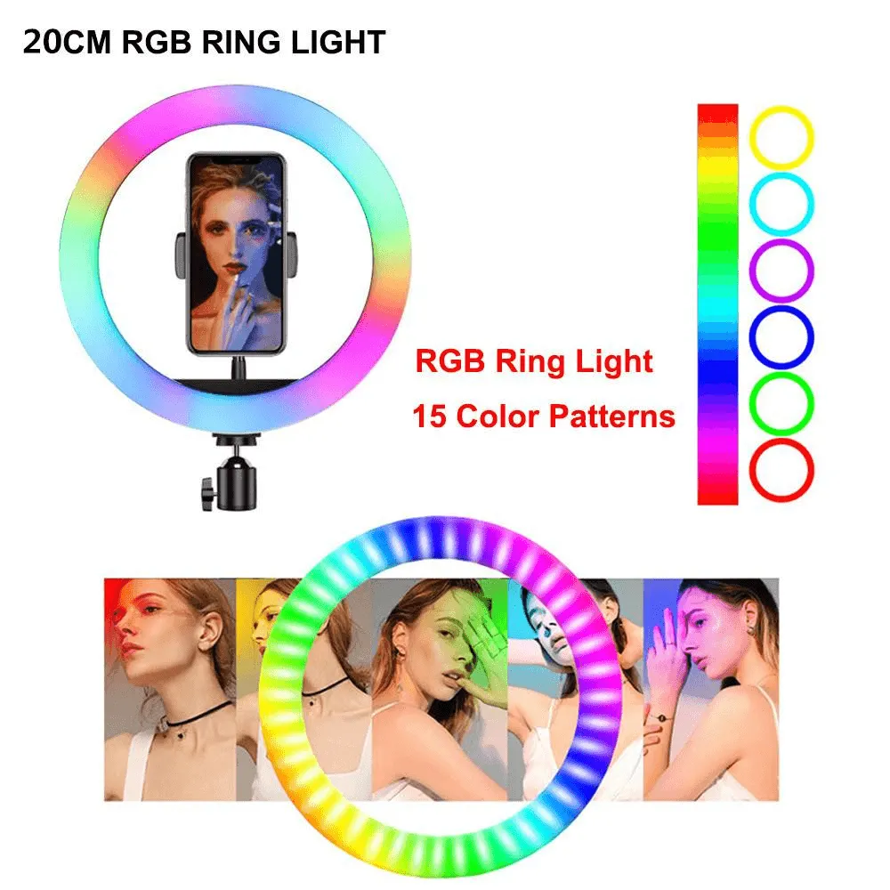 MJ-26 RGB LED Soft Ring Light With Stand-Selfie Light