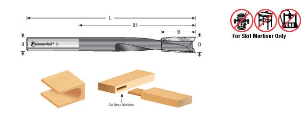 Mortising Straight Plunge Router Bit | 2 Flute | Various Dia x 1 x 1⁄2"Shank | 45542 | 738685455425