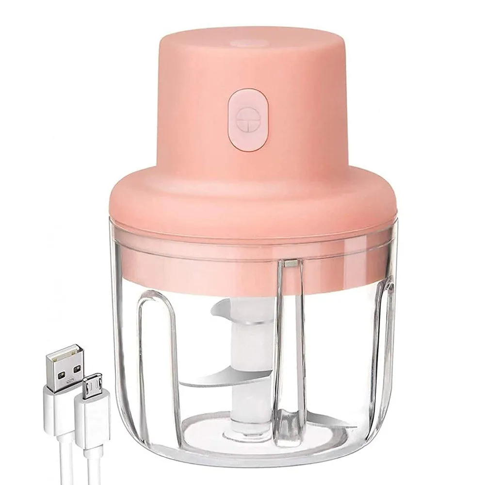 (Net) Electric Mini Garlic Chopper Small Wireless Food Processor Portable Mini Garlic Choppers Blender