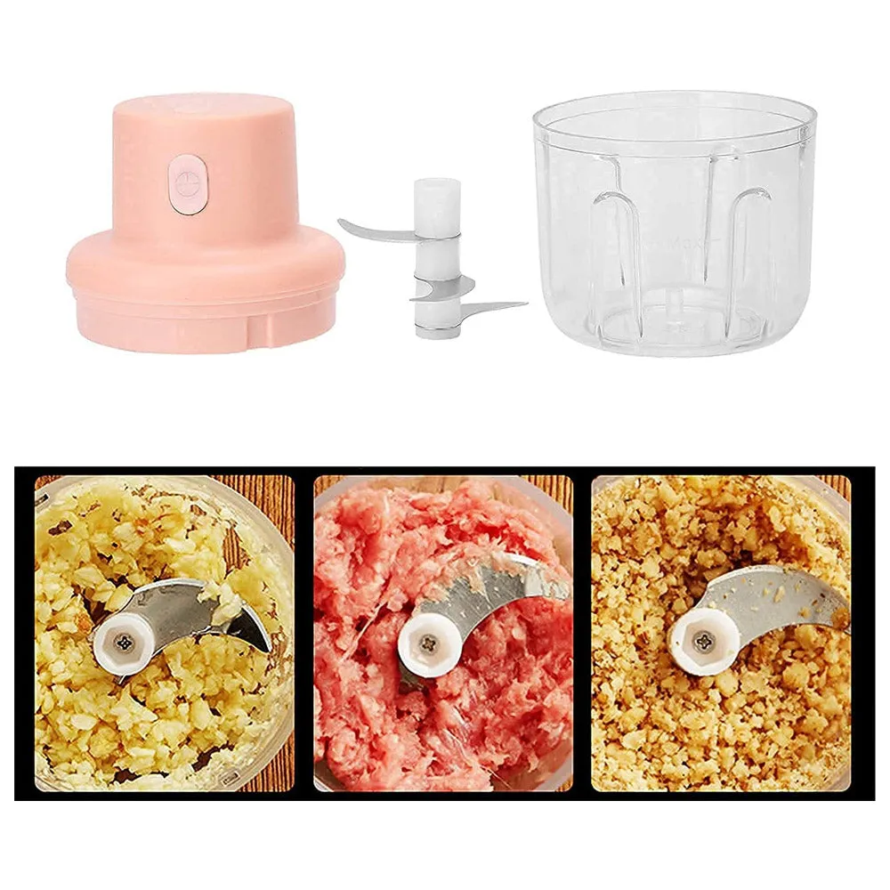 (Net) Electric Mini Garlic Chopper Small Wireless Food Processor Portable Mini Garlic Choppers Blender