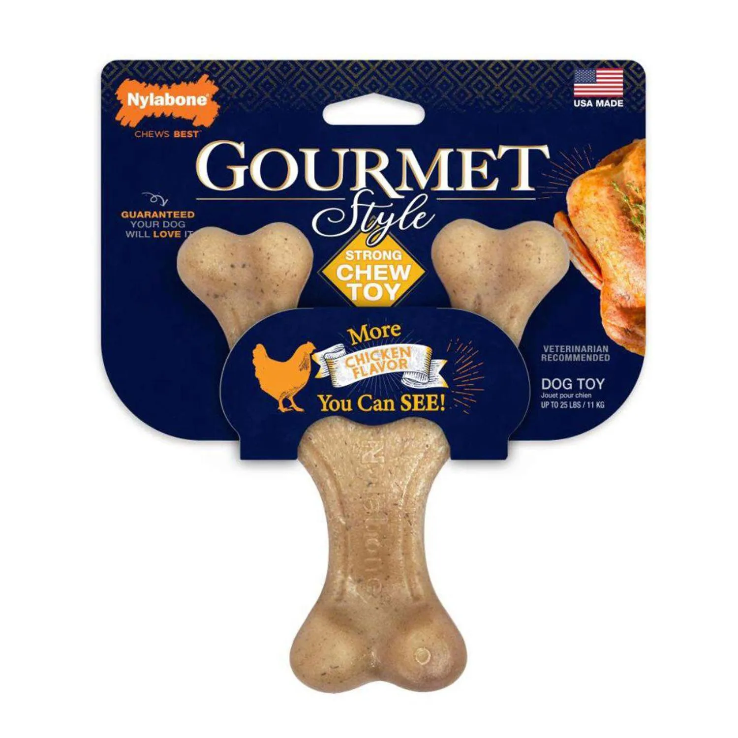 Nylabone Gourmet Style Wishbone Chicken Flavour Dog Toy