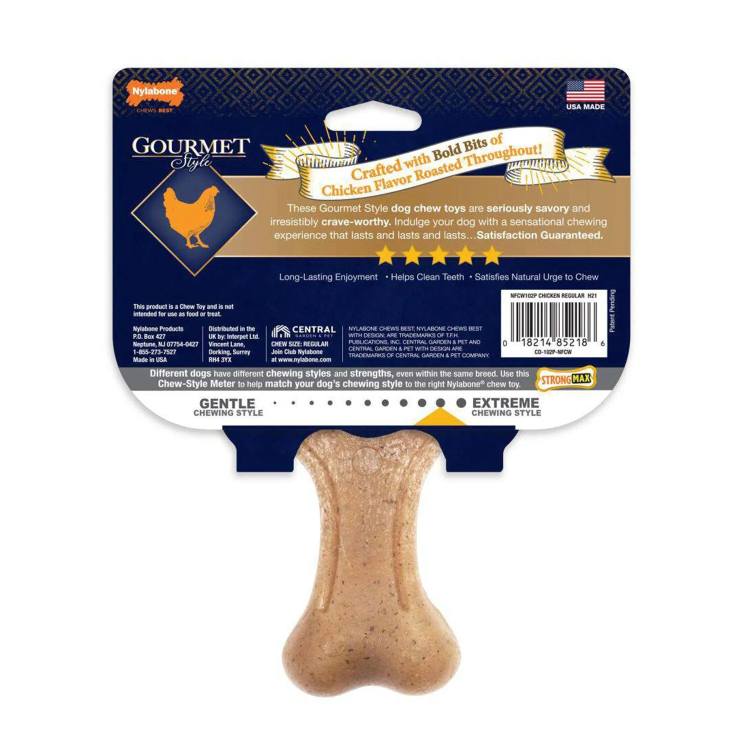 Nylabone Gourmet Style Wishbone Chicken Flavour Dog Toy