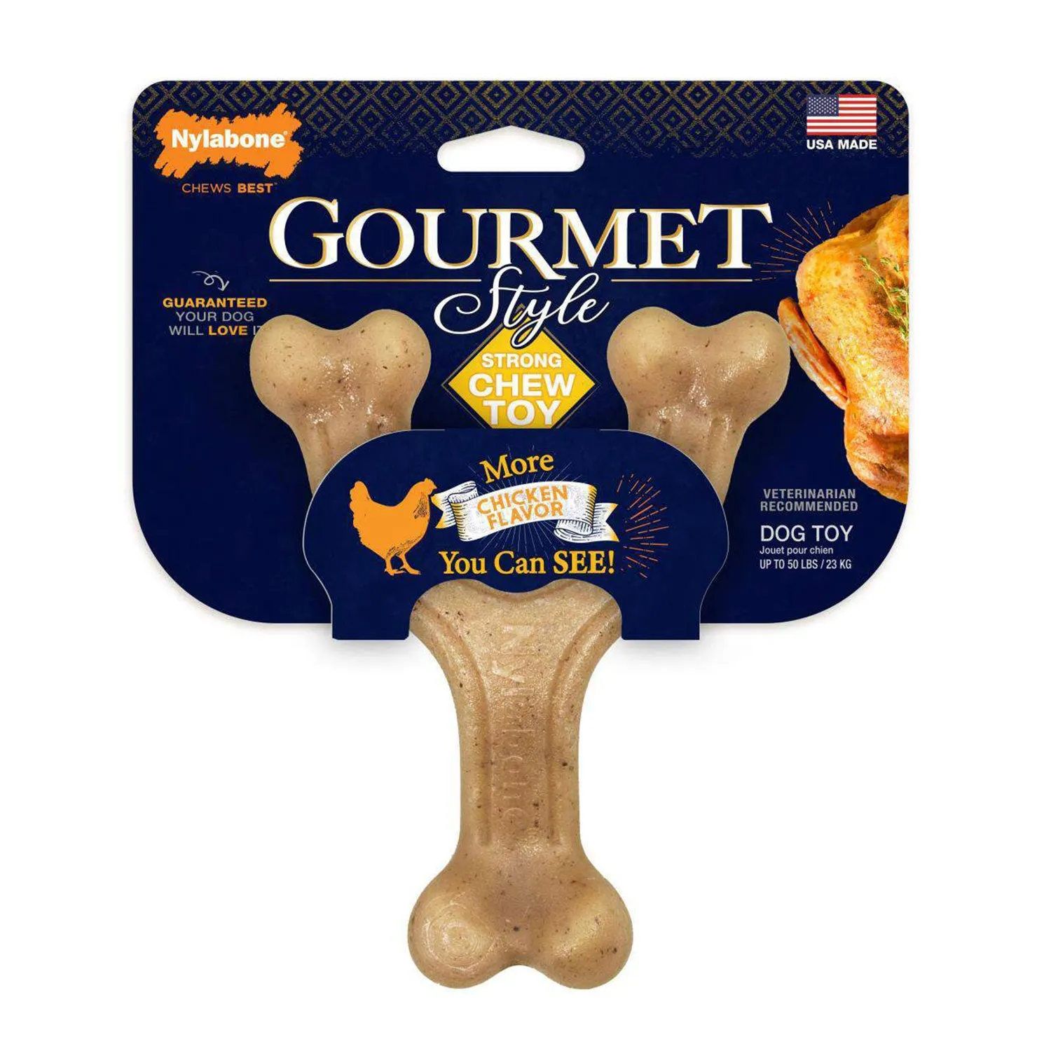 Nylabone Gourmet Style Wishbone Chicken Flavour Dog Toy