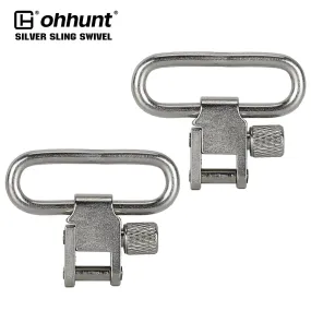 ohhunt® Silver Steel Heavy Duty Gun Sling Swivels  1-1/4" - 2 Pack