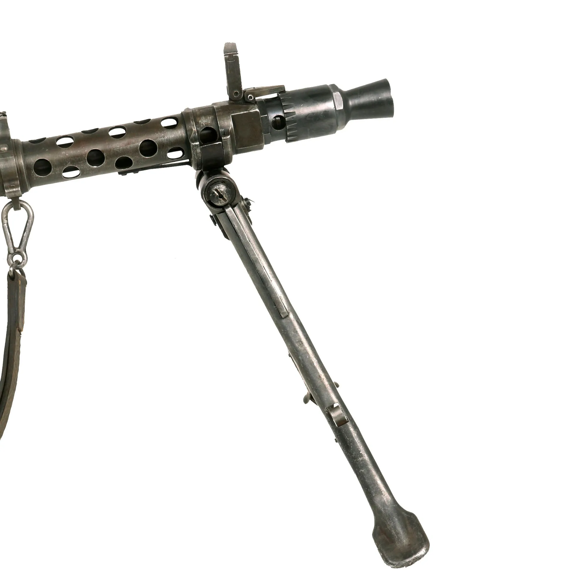 Original German WWII MG 34 Display Machine Gun by Waffenwerke Brünn with Bakelite Butt Stock, Belt Carrier & Leather Sling - dated 1945