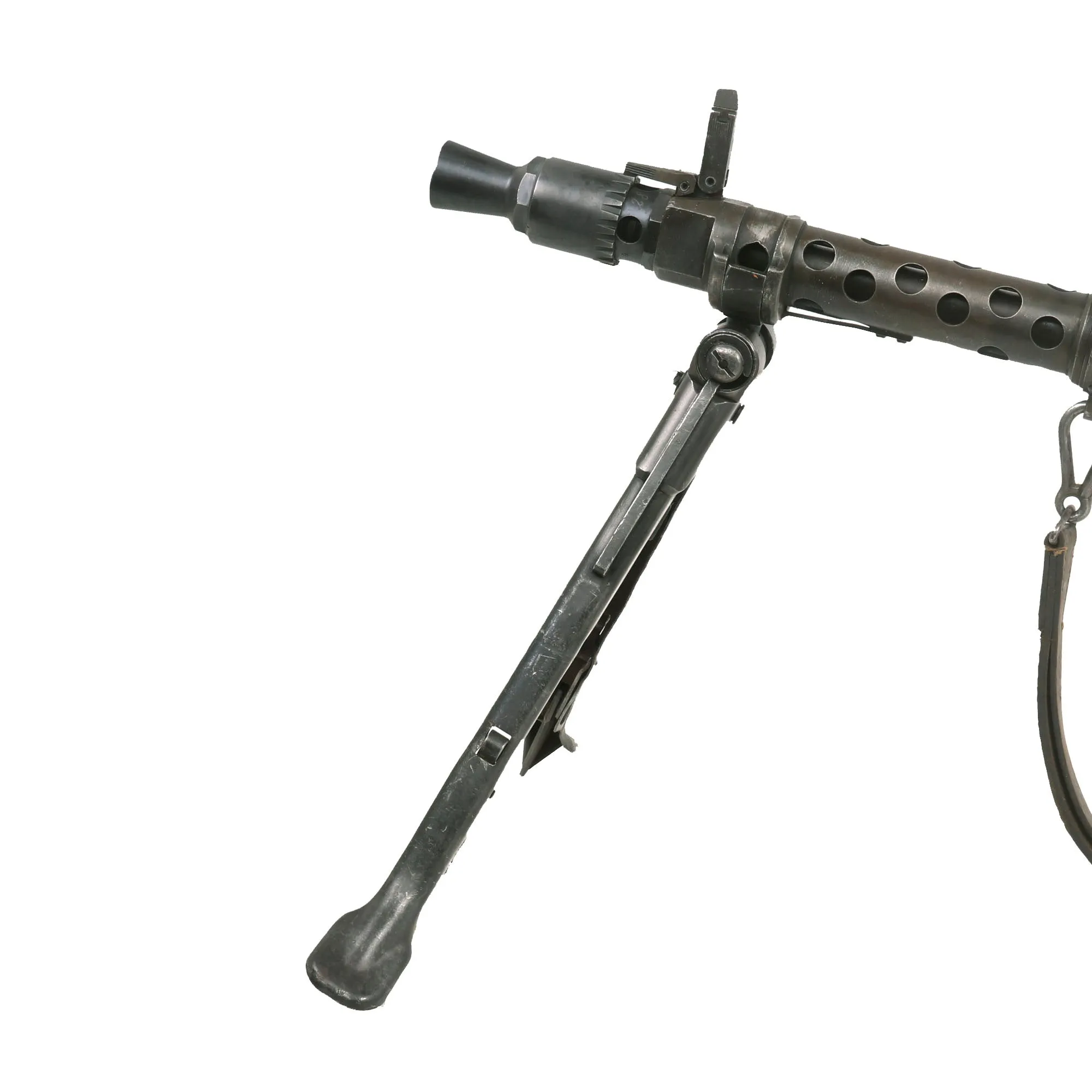 Original German WWII MG 34 Display Machine Gun by Waffenwerke Brünn with Bakelite Butt Stock, Belt Carrier & Leather Sling - dated 1945