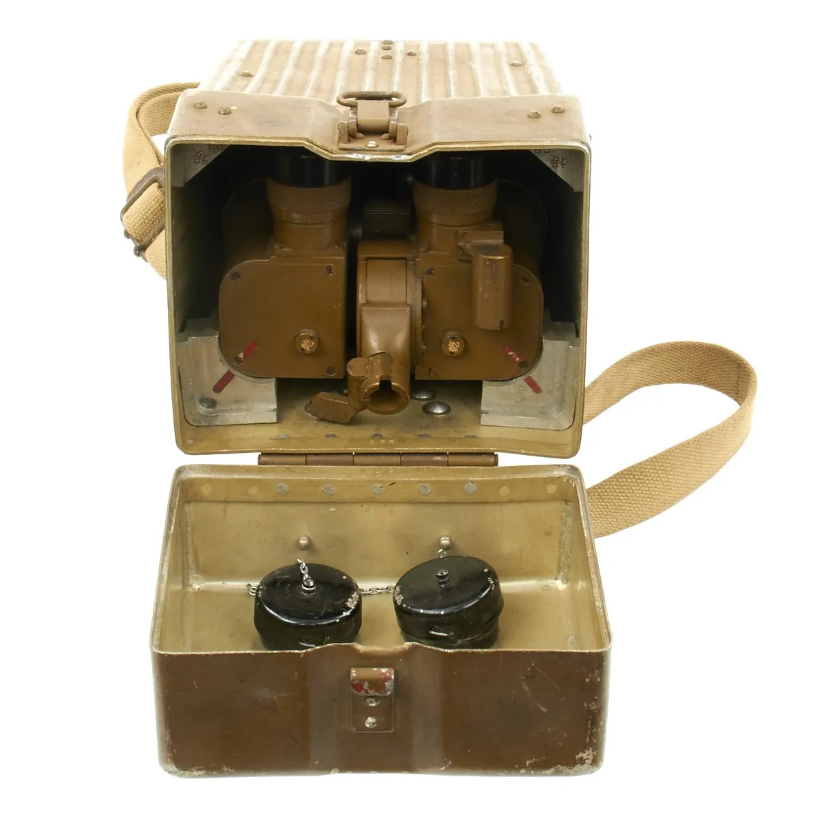 Original Japanese WWII 8x62 Trench Periscope Binoculars with Matched Steel Transport Case