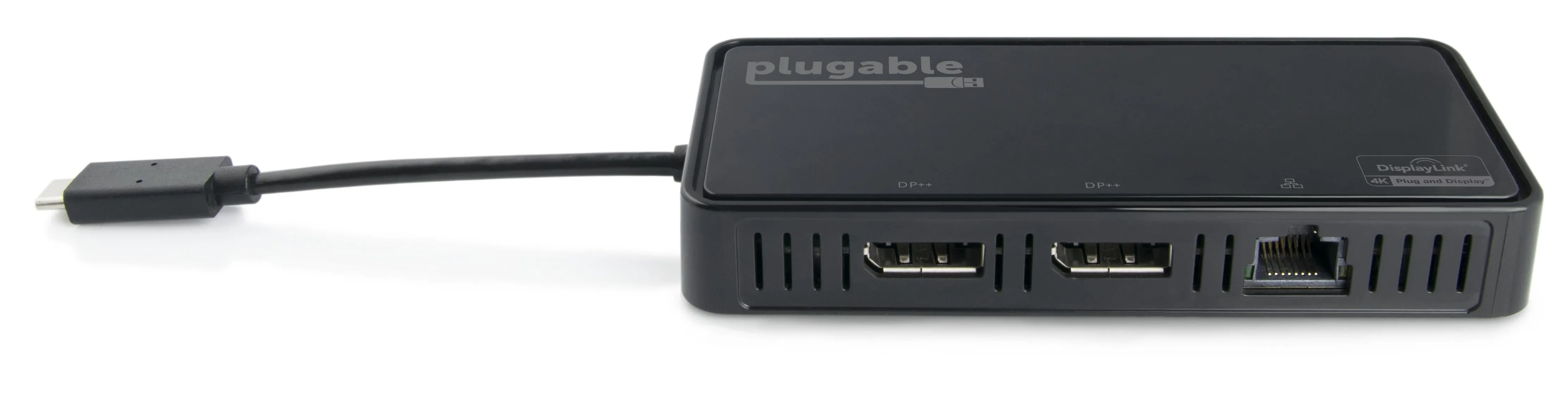 Plugable USB Type-C Dual 4K DisplayPort and Gigabit Ethernet Adapter