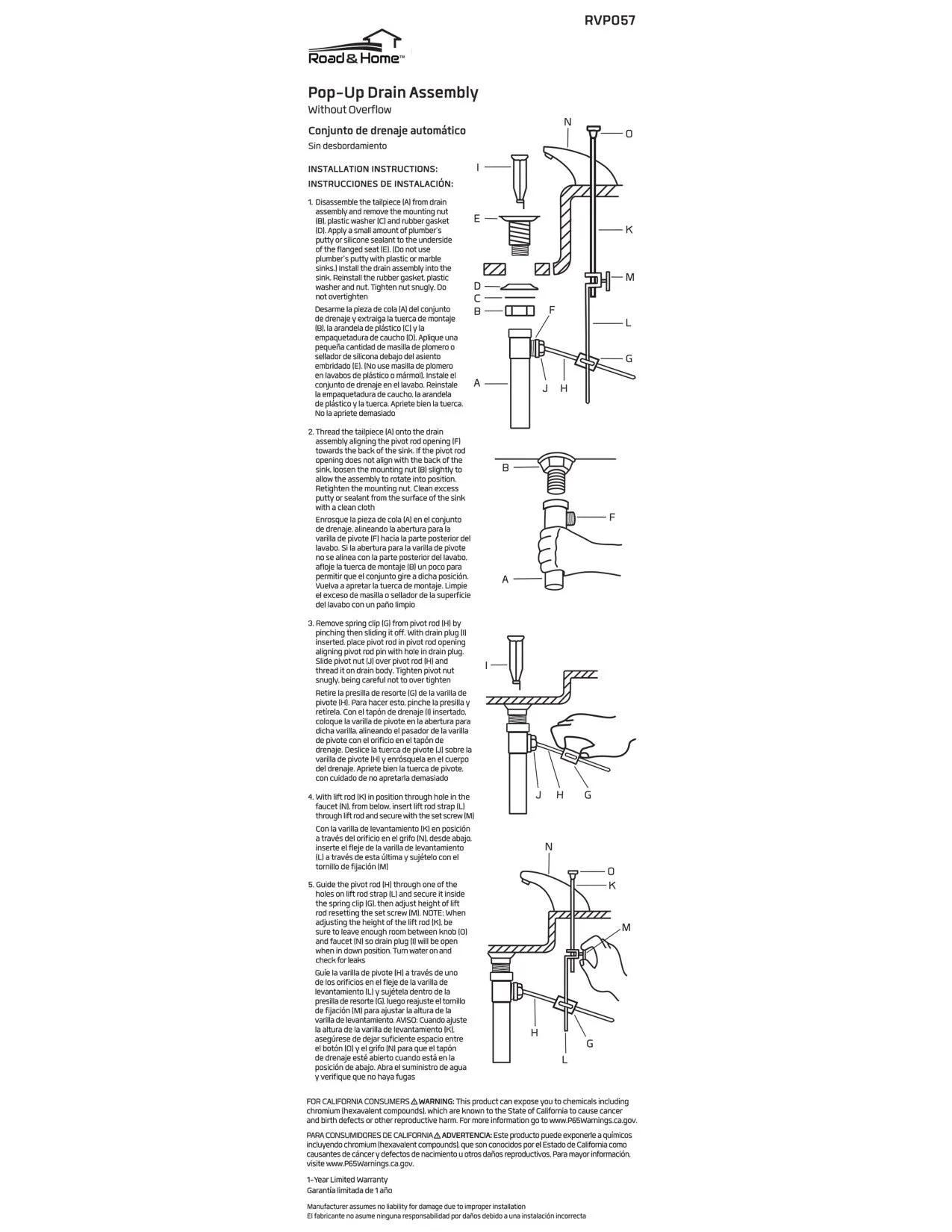 Pop-Up Drain Assembly