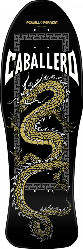 POWELL-PERALTA RETRO DECK - CAB CHINESE DRAGON SPOON NOSE BLACK GOLD (10")