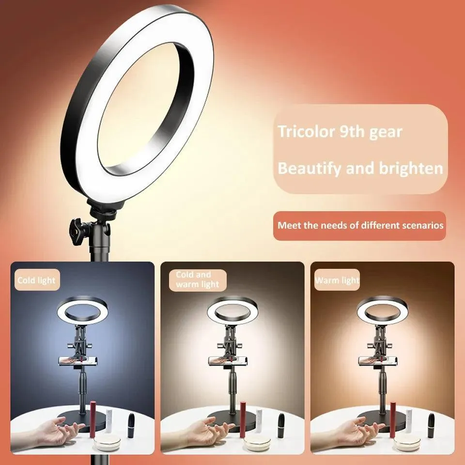 Professional LED Ring Light with Adjustable Phone Holder for Content Creation