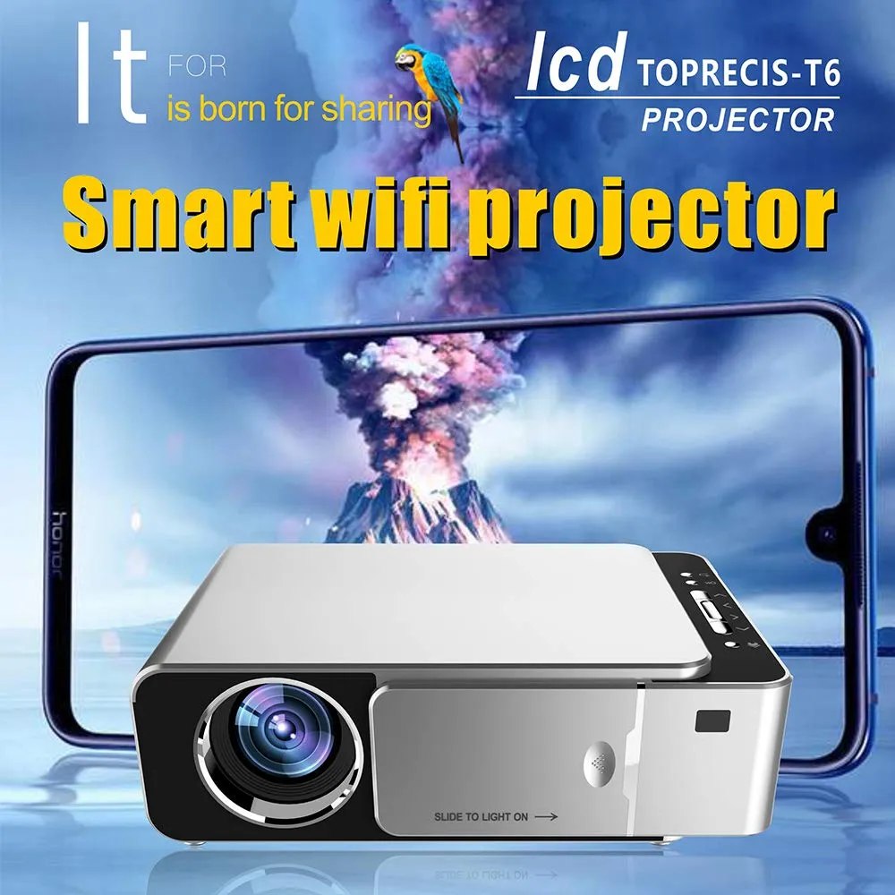 Projector Smart WiFi Projector 1080p HD LED