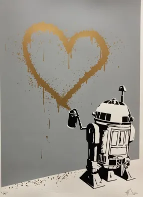 R2Heart2 Gold Silkscreen Pint by RYCA- Ryan Callanan