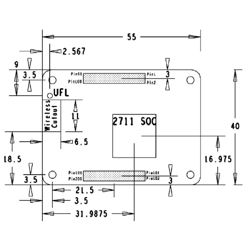 Raspberry Pi Compute Module 4 - 2GB RAM, WiFi, Bluetooth (CM4102000)