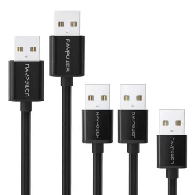 RAVPower 5-Pack Android Cable Micro USB Cable Charging Cord for Portable charger